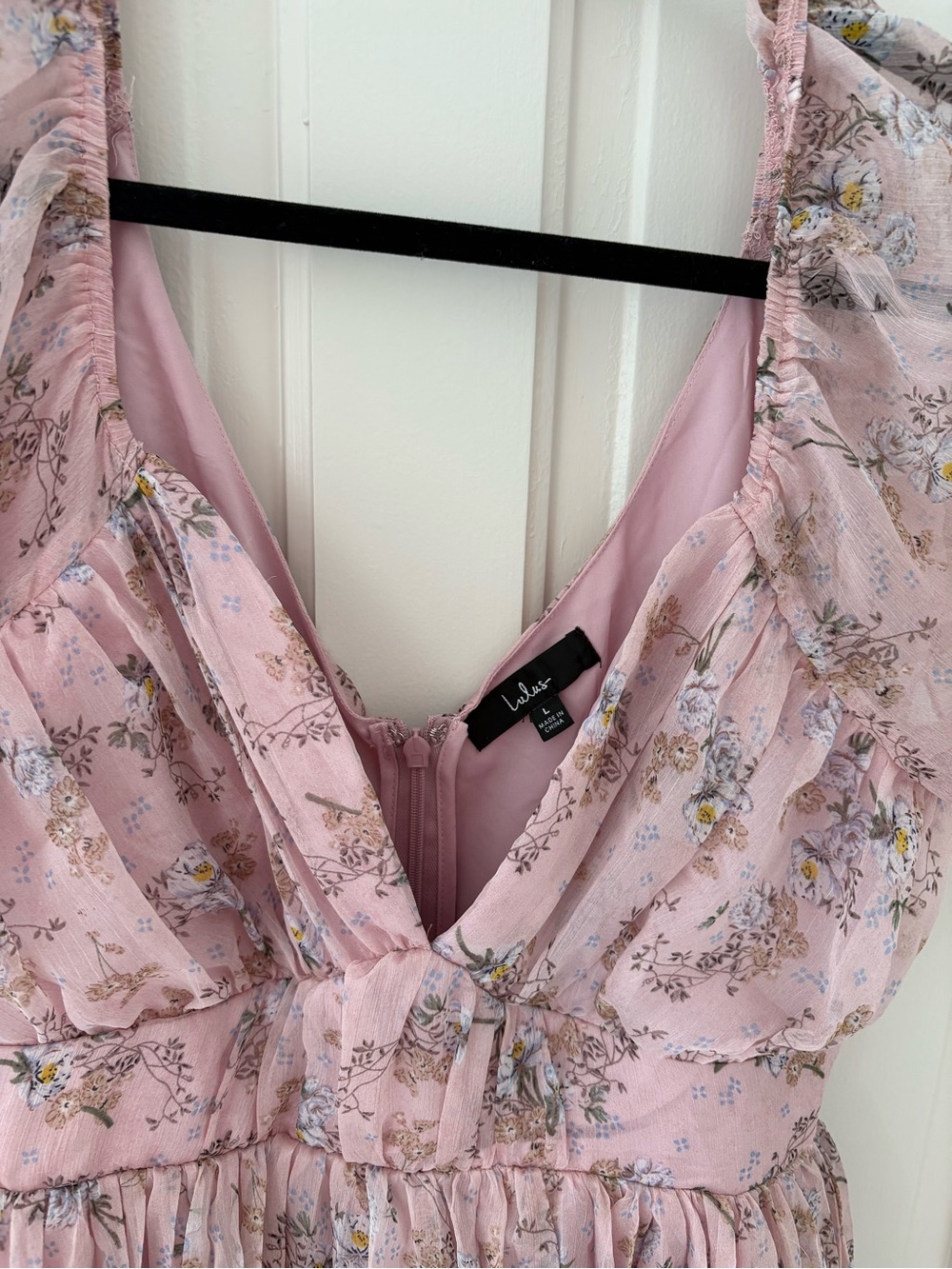 Pink Floral Tiered Maxi Dress - Picture 3 of 3